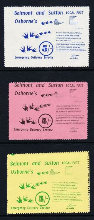 Post Strike 1971 Osborne Belmont Sutton 3x 5s Um - Cinderella