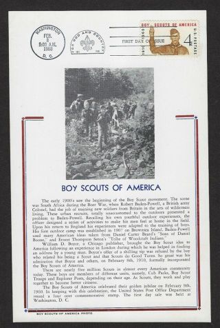 1960 Bsa Boy Scout 50th Anniversary Rockwell 1145 Fdc Hammond Maximum Card