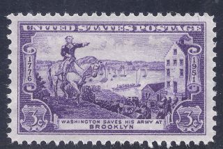 Us Stamp Washington Saves Army At Brooklyn 3 Cent Stamp Mnh
