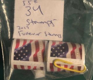 Usps Us American Flag 2017 Forever Stamps - Total Of 34 Stamps Patriotic