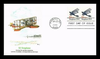 Dr Jim Stamps Us Seaplane Transportation Coil High Value First Day Cover Pair