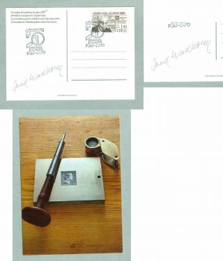 Sweden.  Postcard.  1976.  T.  Segerstedt.  Spc.  Cancel.  Engrav.  A.  Wallhorn Signature.