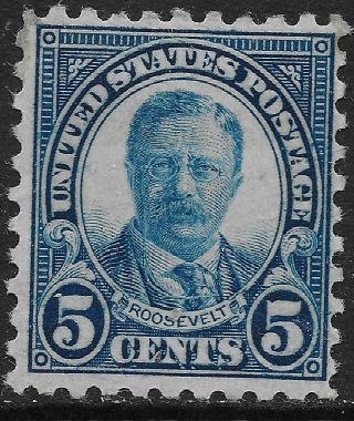 Scott 586 Us Stamp T.  Roosevelt 5 Cent H