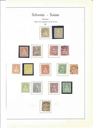 Switzerland Int Pages Of 1881/82 Sitting & Standing Helvetia M & (c15)