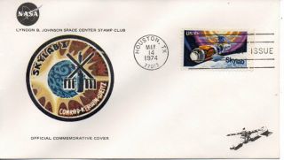 Us Fdc 1529 Skylab,  Lbj Space Center Stamp Club (3487)