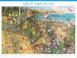 Us Full Sheet Of 20 4352 42 Cent 2008 Great Lakes Dunes