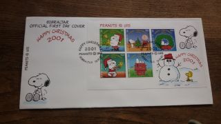 Gibraltar Stamp Issue Fdc,  2001 Peanuts Charlie Brown Snoopy Set Of 5 Minisheet