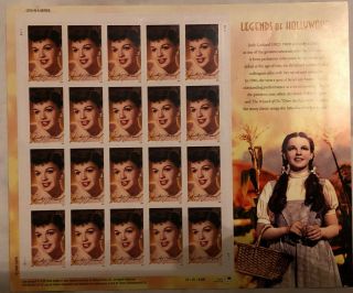 Us Scott 4077 Judy Garland Legends Of Hollywood 2005 Mnh Sheet Of 20 39c Stamps