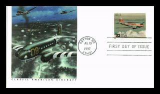 Dr Jim Stamps Us Dc 3 Classic American Aircraft Fdc Fleetwood Cover Dayton