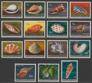 Papua Guinea 1968 Qeii Sea Shells Set Sg137 - 151 Cat £12