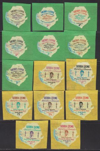 Sierra Leone - 1964 Maps Self Adhesive Sets Kennedy,  Ny Worlds Fair Mnh (2 Scans)