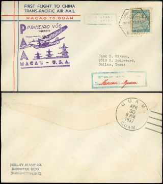 4/28/1937 Fam 14 - 15b,  Trans - Pacific Route First Flight,  Macau / Macao To Guam