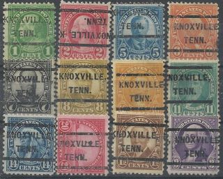 Tennessee Precancels,  1922 - 1926 Series,  Knoxville,  Type 232,  12 Different