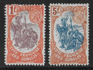 Cote Des Somalis French Colonies 1902 Lh Set Of 2 Kv Yvert