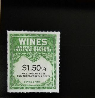 1951 - 4 $1.  50 3/4 U.  S.  Internal Revenue Cordial & Wine,  Green Scott Re195 Nh