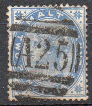 Malta,  2 1/2d Blue Sg24 With " A25 " Postmark.