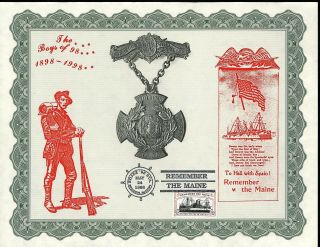 Us Postal History Military Wars Spanish American Maine 1998 Secaucus Nj 3192