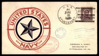 Mayfairstamps Us Naval 1935 Uss Sturtevant Cover Wwb22165