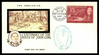 Mayfairstamps Philippines 1957 Birth Of Juan Luna Centenary First Day Cover Wwb2
