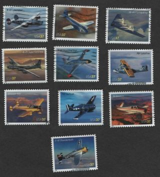 3916 - 25 American Advances In Aviation,  Set Of 10,  37 Cent,  Off Paper