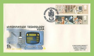 G.  B.  1982 Information Technology On Mercury First Day Cover,  Manchester