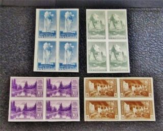 Nystamps Us Stamp 758 // 763 H $20 Block Of 4