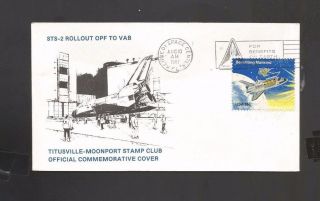 Sts - 2 Rollout Opf To Vab Titusville Moonport Stamp Club Aug 10,  1981 Ksc,  Fl
