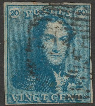 Belgium 1849 King Leopold I Epaulettes 20c Blue Imperf