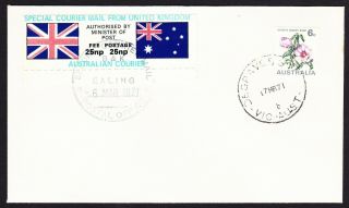 Post Strike 1971 Special Courier Australia Cover With 25np Variety - Cinderella