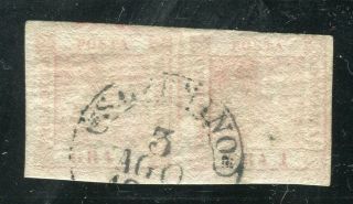 Italy Naples: 1858 Early Classic Imperf Issue Fine 1g.  Postmark Pair,