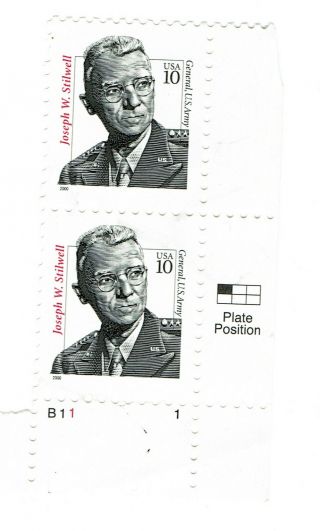 2000 Usa - Joseph W.  Stilwell - Block Of 2 X 10 Cent Stamps