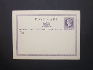 Gb Postal Stationery 1870 Qv 1/2d Lilac Postcard Size E H&b Cp1