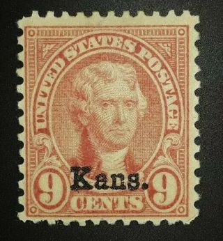 Travelstamps:1929 Us Stamps Scott 667,  Jefferson Kansas Overprint Og Hinged