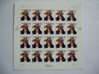 Usa Stamps Sheet Of Uncle Sam In.