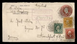 Dr Who 1920 Chicago Il Registered Uprated Stationery To Germany 540 E39939