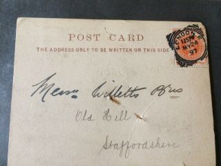 Rare Hand Written Letter Envelope Stamp Cover 1897 London Mail Post Card