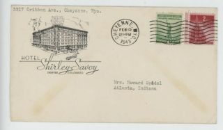 Mr Fancy Cancel Hotel Shirley - Savoy Denver Colorado 1943 Cvr 1635