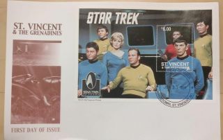 Saint Vincent 1994 Star Trek First Day Cover " Next Generation " Souvenir Sheet