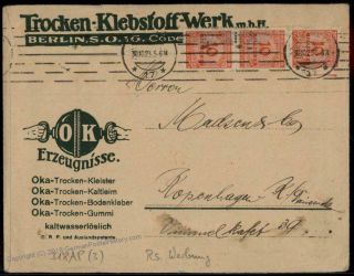 Germany 1923 Inflation All Over Advertising Cover To Denmark See Reverse 73288