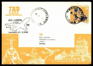 Mayfairstamps Portugal Flight 1974 Rio To Lisbon Tap Cover Wwb73985