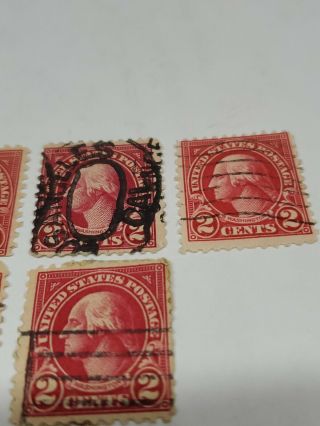 Rare old George Washington 2 cent stamp dark red lot 7 total 4