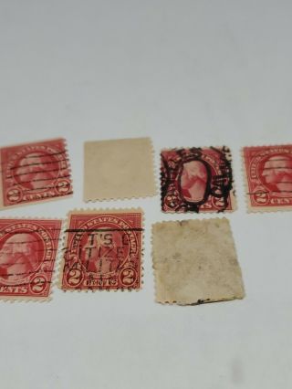 Rare old George Washington 2 cent stamp dark red lot 7 total 5