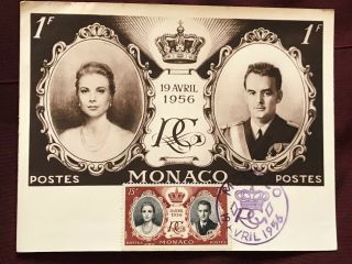 Stamps Cover Apr 19,  1956 Grace Kelly Marries Prince Rainier Of Monaco Real Photo