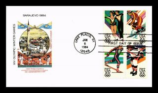 Dr Jim Stamps Us Sarajevo Olympic Winter Games Fdc Farnum Cover Block Of Four