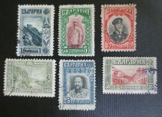 Bulgaria 1915 - 16 Stamps Sc 114 - 119 Uh From Quality Album