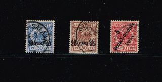 German East Africa 1893 Stamps Of Germany Surcharged In Black 4,  5,  8