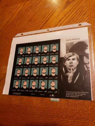 Scott 3652 - Andy Warhol - Artist - Sheet Of (20) 37 Cent Stamps Mnh