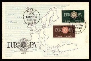 Spain Cept 1960 Europa Maximum Card Fdc First Day Of Issue