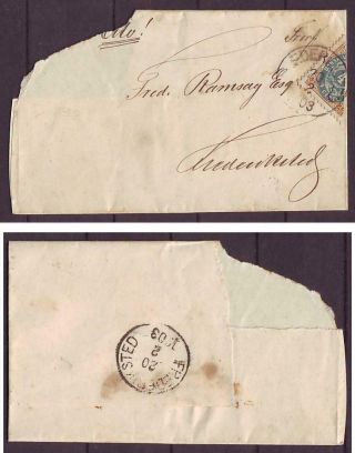 E1537/ Danish West Indies Dvi Frederiksted 4c Bisect Wrapper Cover 1903