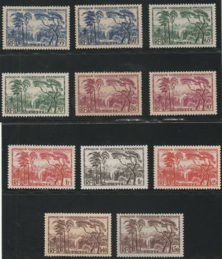 French Guinea - French Colonial - Set Of 4 Old Stamps Mnh & 7 Mh (guif 41)